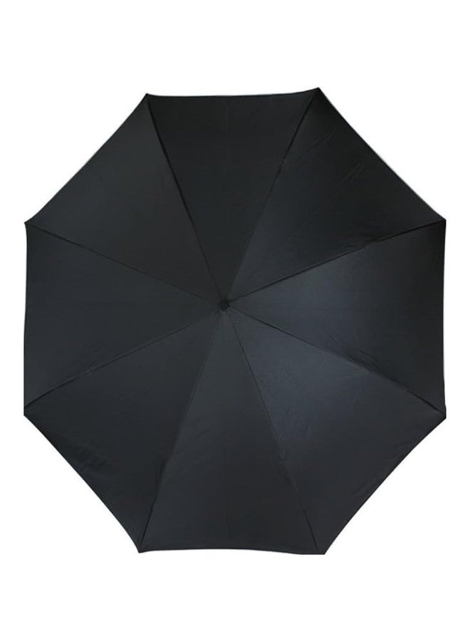 أبسايد دون مظلة Upside Down® للنساء، مقاومة للرياح، ذات طبقتين، قابلة للطي، توفر الحماية من المطر - أحمر وأسود - Image 5